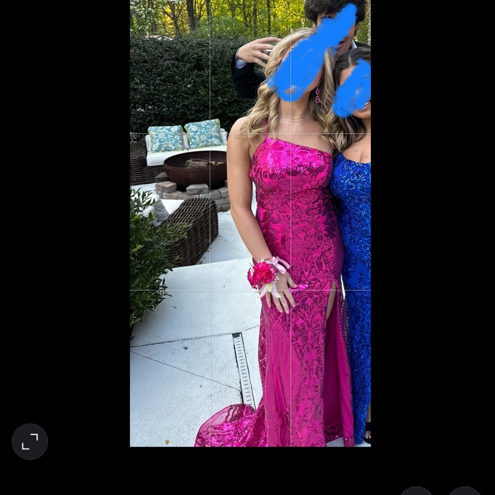 pink sequin prom dress - worn once size small